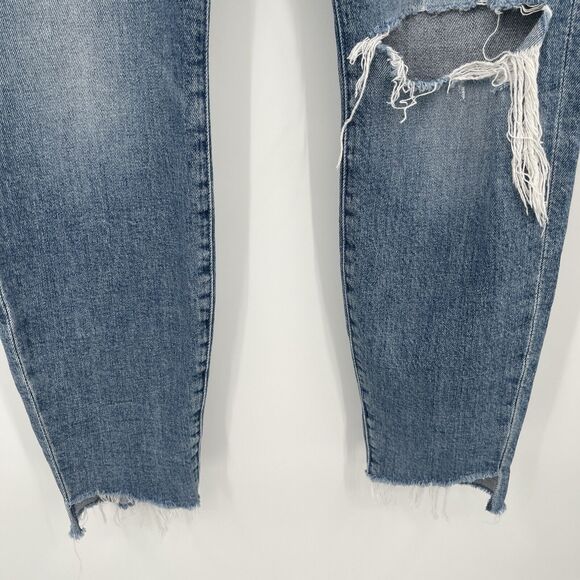 Mother Womens Jeans Sz 28 Looker Ankle Step Fray Skinny Distressed Stretch Denim - Picture 5 of 11